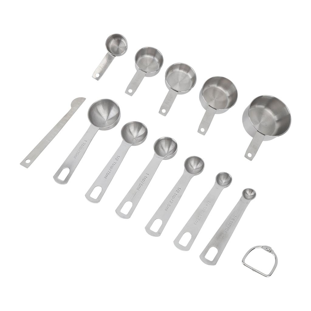 12 Pcs Stainless Steel Measuring Cups Spoons Set Kitchen Measuring Tools for Cooking Baking