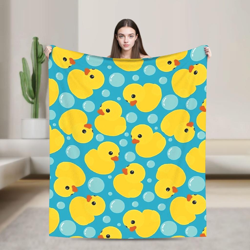 Yellow Rubber Duck   Blanket Quality Super Warm  Bedding Throws Winter Boy Girl Bedroom Print Bedspread