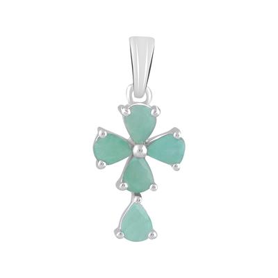 Silver Cross with Emerald 1.415ct (2113355)