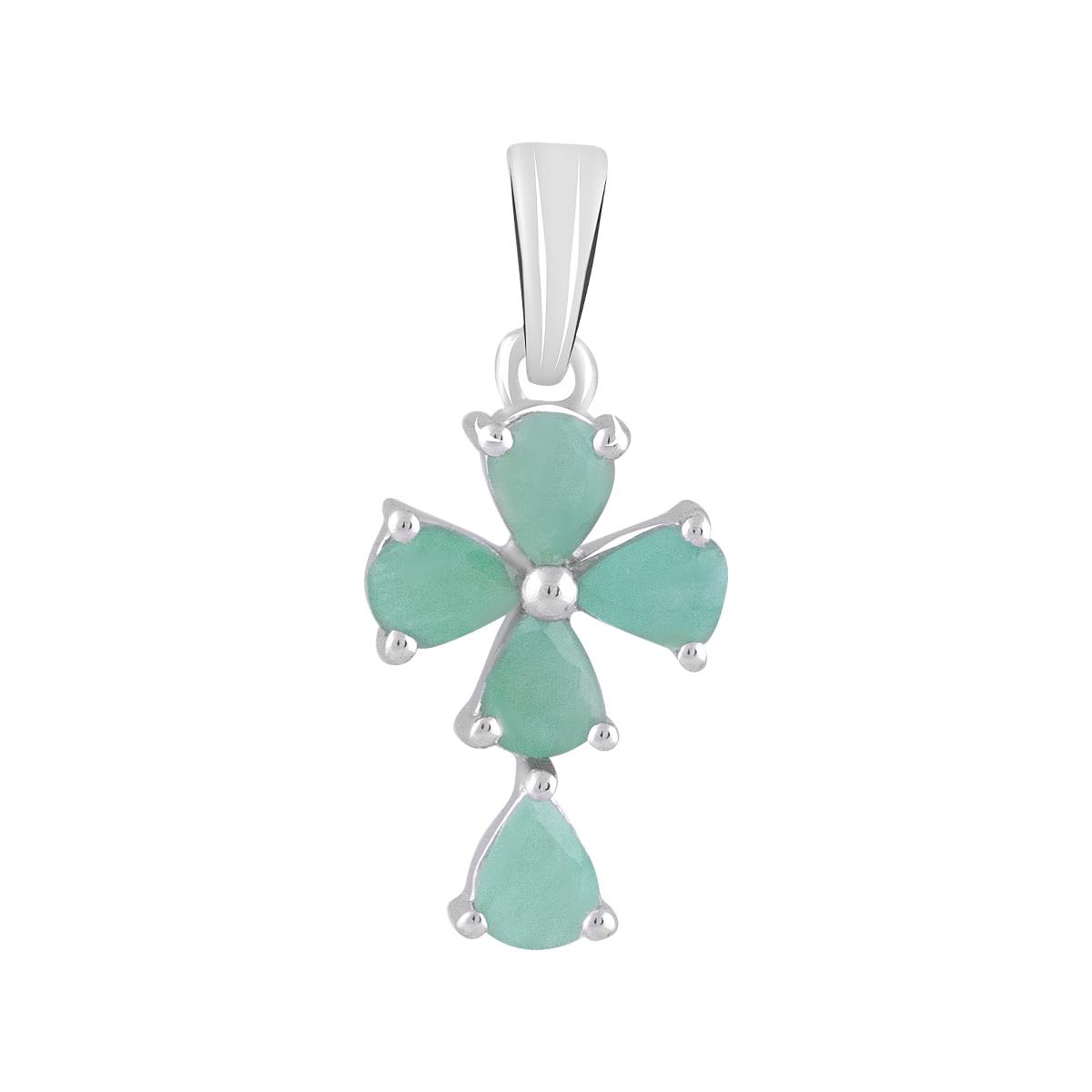 

Срібний хрестик зі смарагдом 1.415ct (2113355) смарагдовий