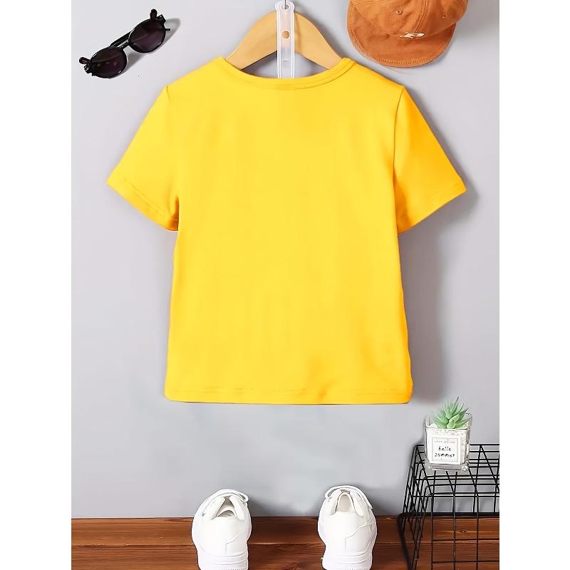 European Size Boys Round-neck Short-sleeved T-shirt with Unique English Patterns DAD'S Little DUDE