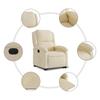 Vidaxl Aufstehsessel Massagesessel, Elektrisch, Verstellbar, Cremefarben