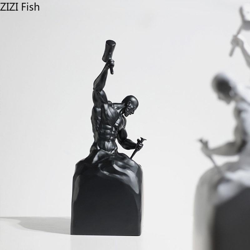 Sculpting Oneself Abstract Artworks Character Statue Desk Decoration Ornaments Inspirational Figures Sculpture Resin Crafts