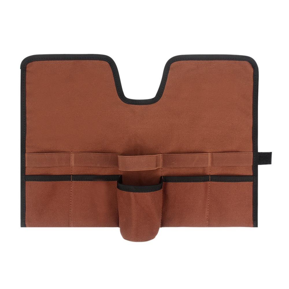 

Canvas Material Cocktail Set Bag Portable Design Strap Handle Mixology Bag Lightweight Construction Folding Roll Bartender Bag коричневый