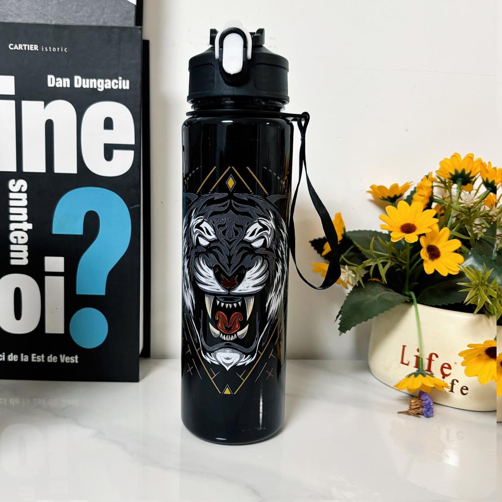 Cute Lion Tiger Cow Pattern 750ml Water Cup Portable for School Gym Camping Gift for Friends Family