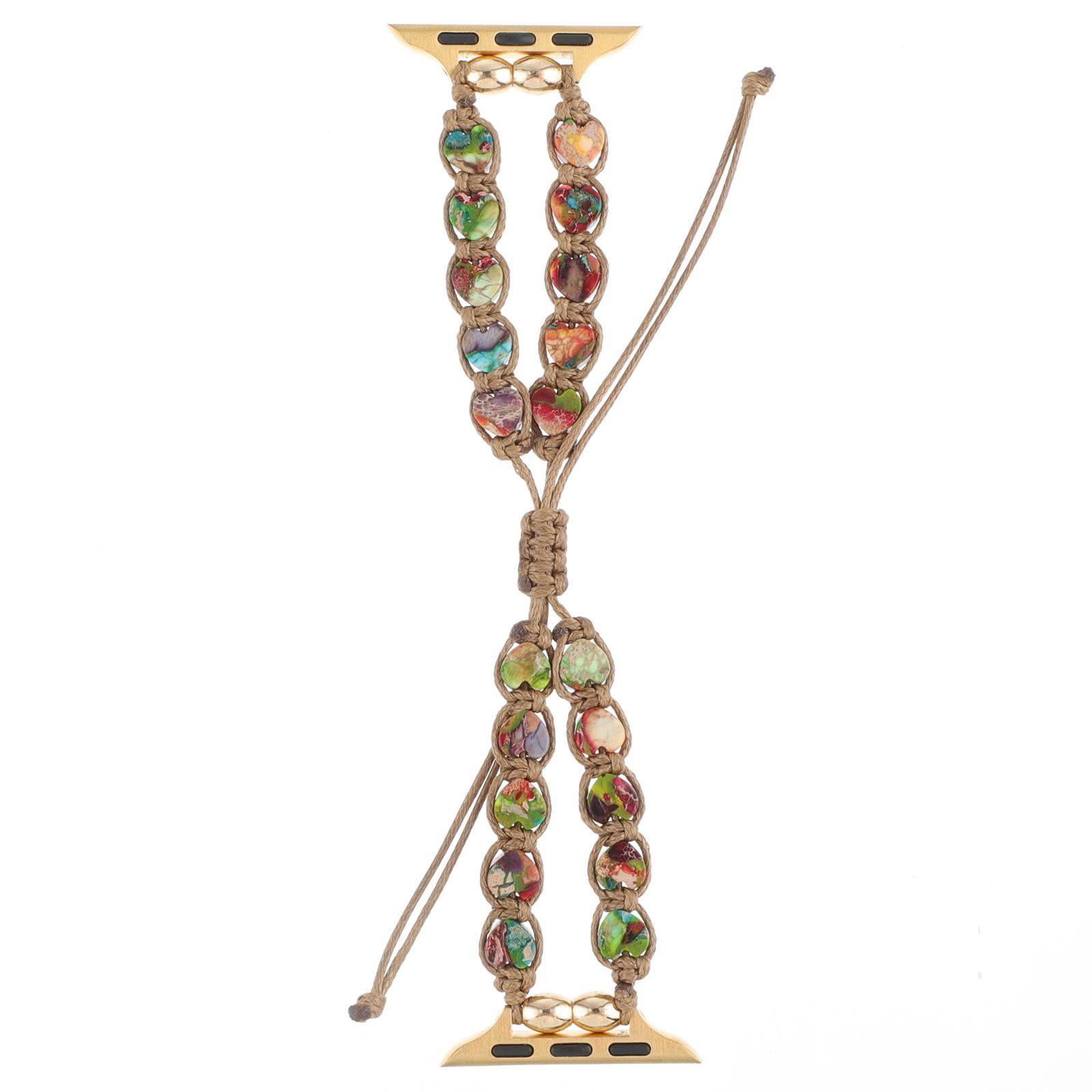 

For Apple Watch 10 46mm/Ultra 2/Ultra 49mm/9 8 7 45mm/SE (2023) SE (2022) SE 6 5 4 44mm/3 2 1 42mm Watch Band Stone Bracelet Multi-Color