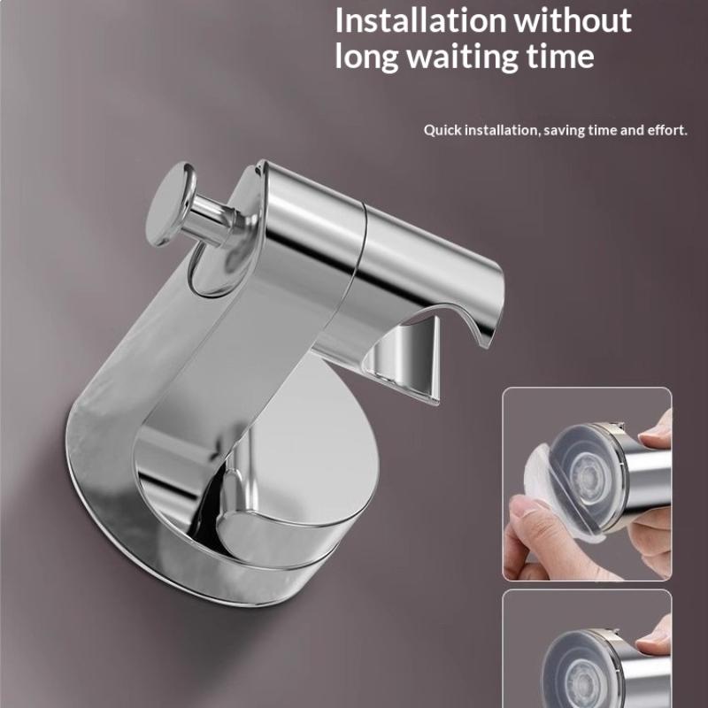 No Drill Suction Cup Shower Head Holder Adjustable Wall Mounted Shower Bracket Universal Bathroom Shower Base Accessories