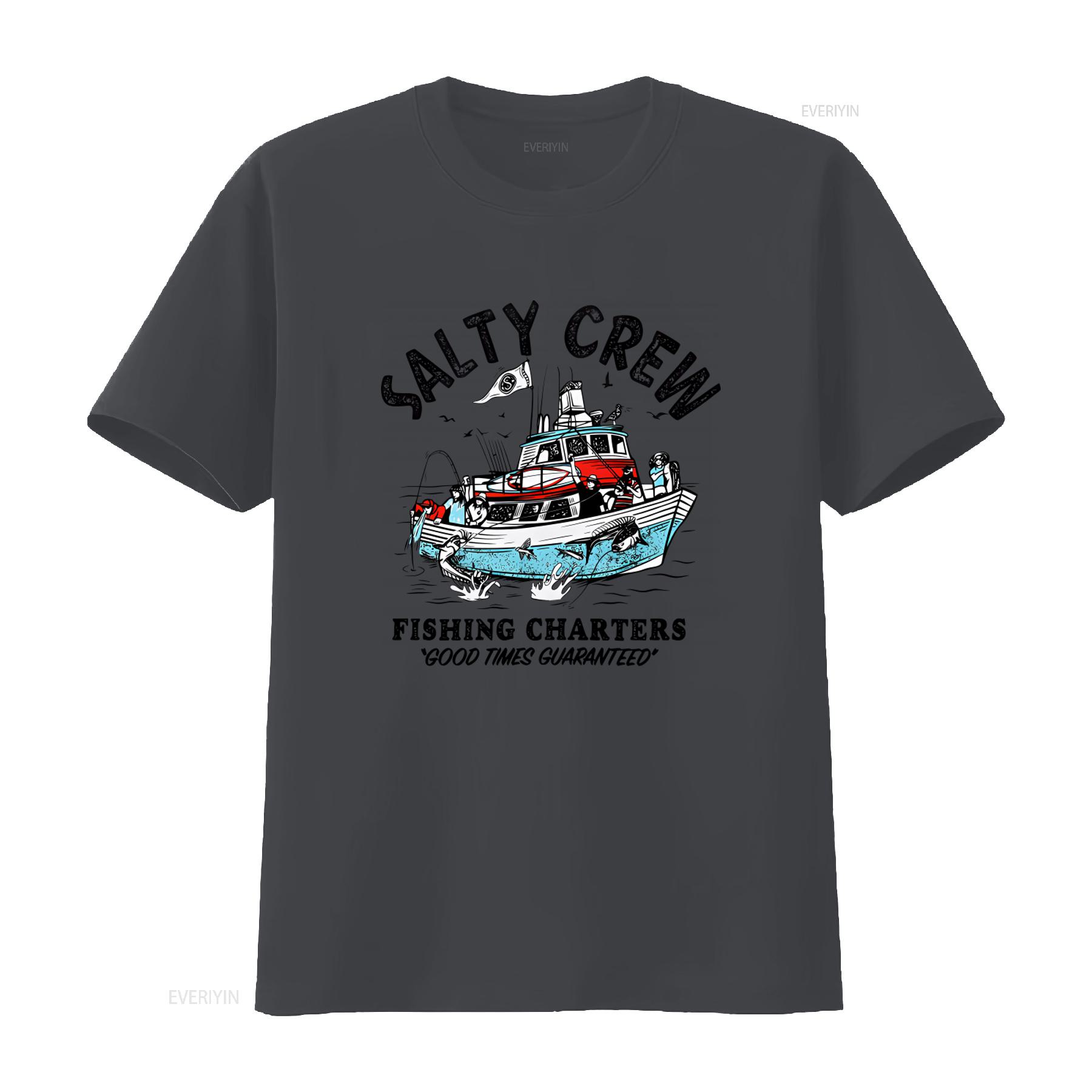 

Salty Crew Fishing Charters T Shirt Good Times Guaranteed for Enthusiasts vintage Washed Unisex Slightly Stylish 4XL