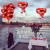 Rose Künstliche Blütenblätter Rote Ballons Set Liebesherz Latex Folienballon Hochzeit Romantische Nacht Valentinstag Party Dekoration