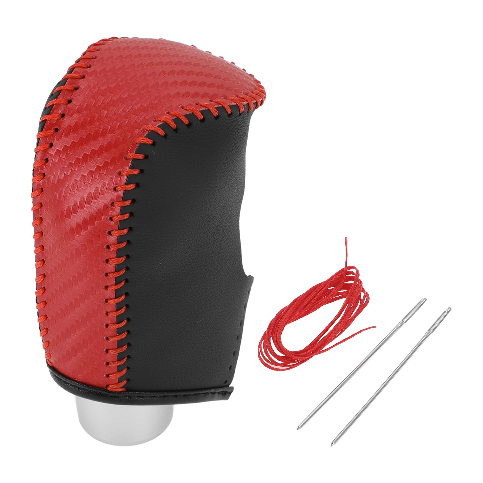 

HOPESPANNER Gear Shift Knob Cover for Mazda Red Carbon Red Faux Stick Shift Handle Protector 2014-2018, Anti-Slip, Fiber, Leather, 1pc,