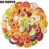 50Pcs/Set 3D Fruits PET Clear Stickers Waterproof DIY Fashion Doodle Decals Stickers (4 Styles)