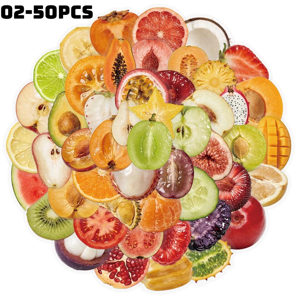 50Pcs/Set 3D Fruits PET Clear Stickers Waterproof DIY Fashion Doodle Decals Stickers (4 Styles)