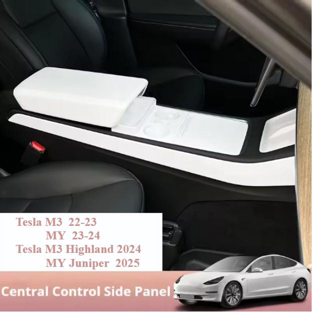 For Tesla Model 3 Highland Model Y Juniper Center Console Side Panel ABS Dashboard Cover Car Door Panel Trim Interior Accessorie