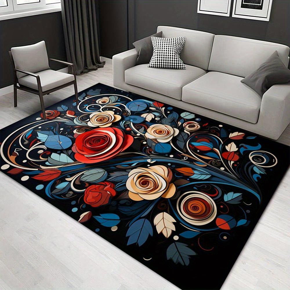1pc 2163355804 Pattern Carpet, Area Rug For Living Room Bedroom Room Bed Chair Laundry Entryway Corridor Yard Non-slip Outdoor Camping Rug F 60cm by 90cm