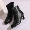 Women's High-heeled Short Boots Autumn and Winter New Retro Color-matching Large-size Short Boots