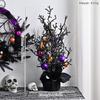 Halloween Wreath With Fake Skulls Spooky Balls Haunted House Party Door Decor