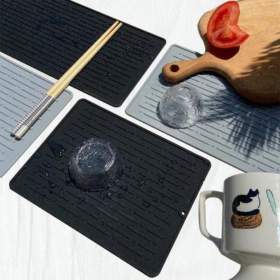 Covoraș de scurgere impermeabil antiderapant din silicon pentru bucătărie și baie - Rezistent la căldură, Disponibil în dimensiuni mari, medii, mici, Perfect ca suport pentru ceașcă de ceai