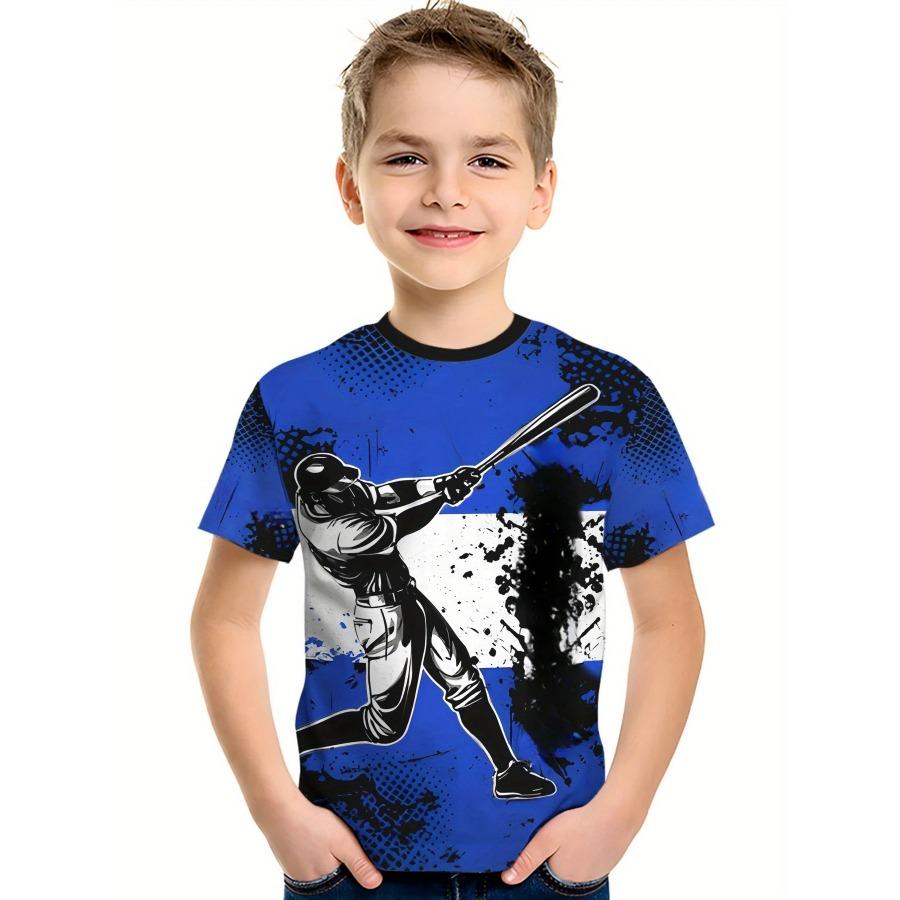Baseball T-Shirt for Boy Short Sleeve Children's Clothing Boys Summer Casual T-Shirt O-Neck Girl Clothes Fashion Child T-Shirt