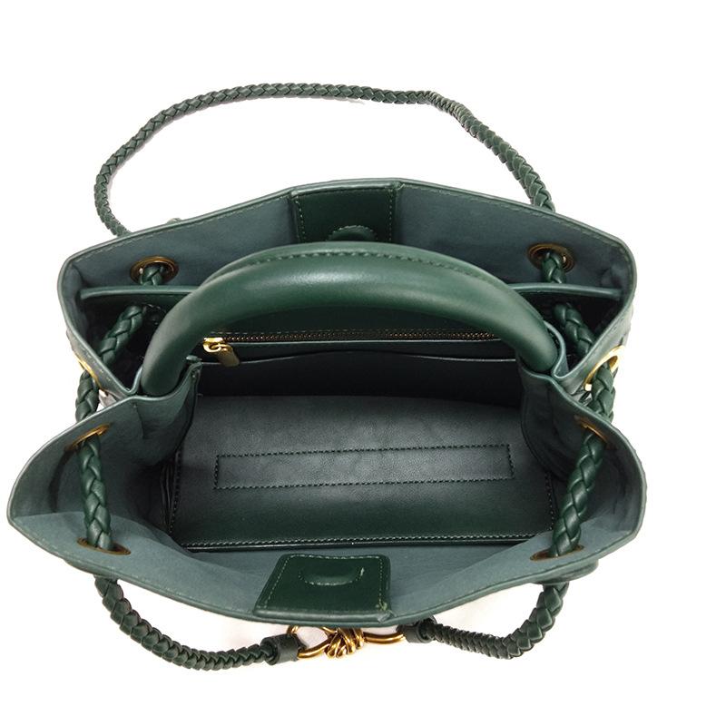 Niche Design New Metal Rope Buckle Braided Tote Bag Shoulder Bag Portable Messenger Retro All-match Simple Female Bag