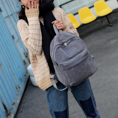 Corduroy Backpack Casual Backpack School Bag Girls Vintage Laptop Bag