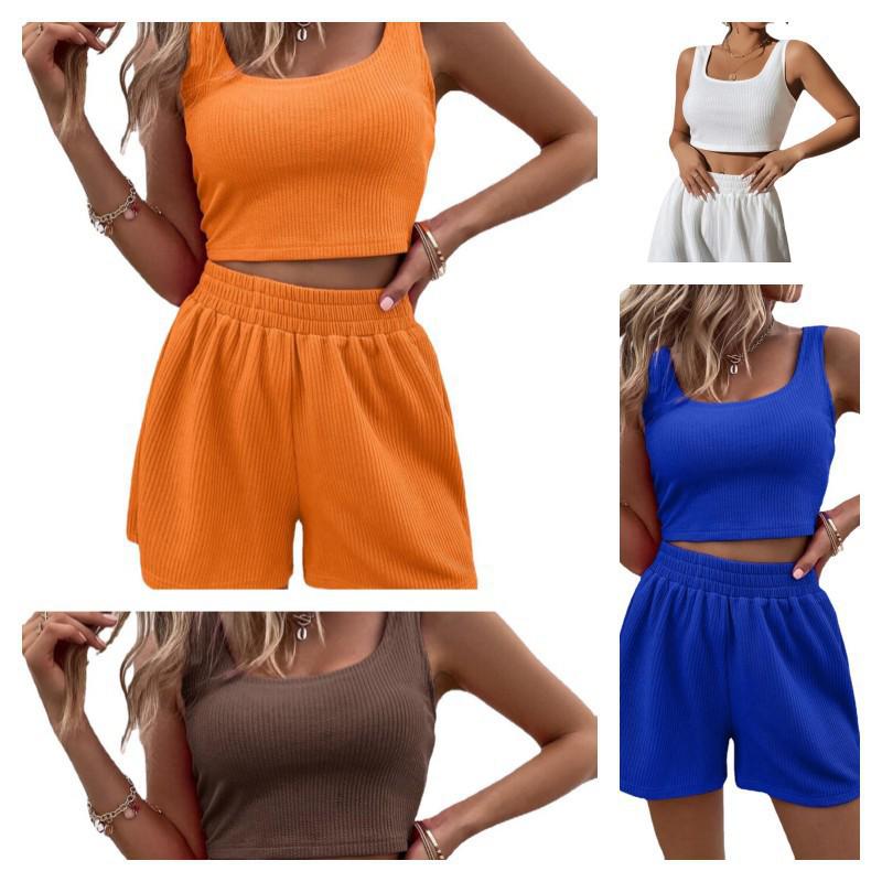 2025 Summer Women's Sleeveless Knit Casual Set - Fresh, Sweet, and Versatile