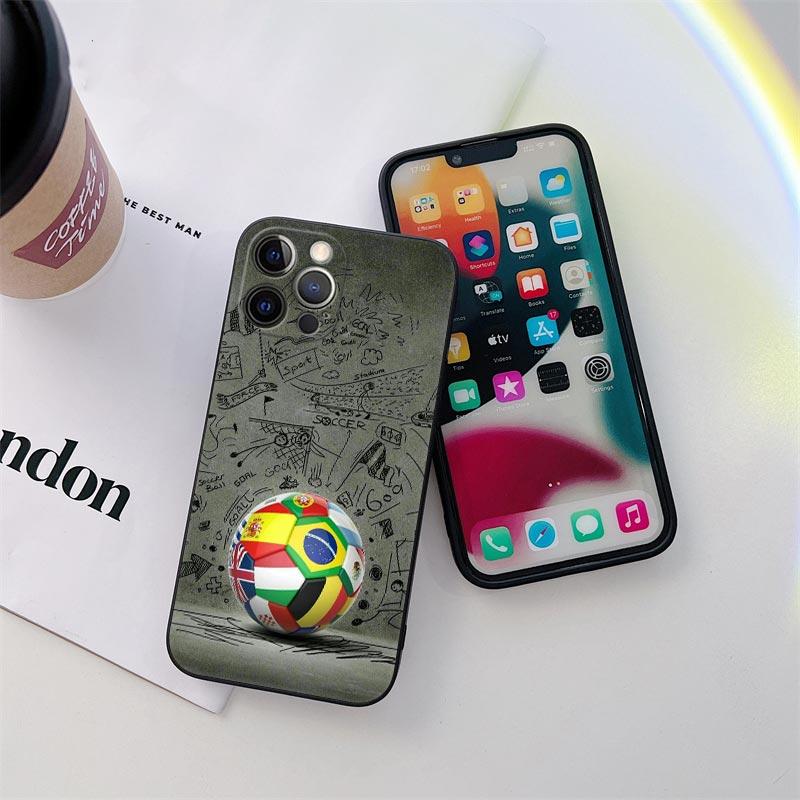 Football Footy Soccer Phone Case for iPhone 11 15 Pro Max Case Coque 14 Plus 13 Pro 12 11 X XS XR 6s 7 8 SE 2020 TPU Soft Cover
