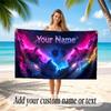 Space Cosmic Theme Soft Beach Towel Personalized Custom Name Text Towel Portable for Beach Pool Travel