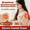 USB Heated Graphene Warming Blanket Portable Soft Warming Electric Blanket Keep Warm Home Office Travel Heated Shawl