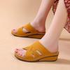 Summer Women Wedges SandalsOpen Toe Sandals Vintage Anti-slip Leather Casual Female Platform Retro Slippers Size 35-43