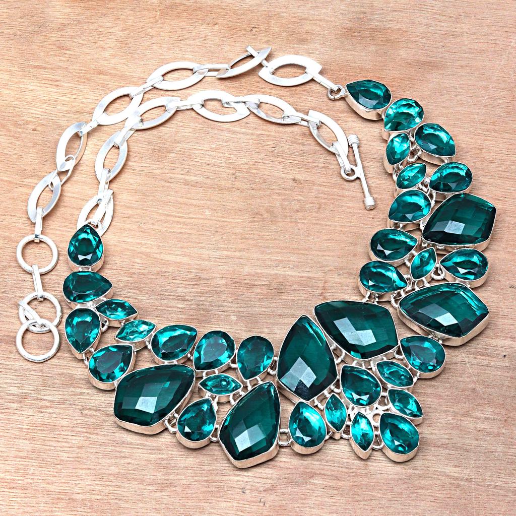 Necklace Chrome Diopside Facited Gemstone Women'Unisex Jewelry 18-20''