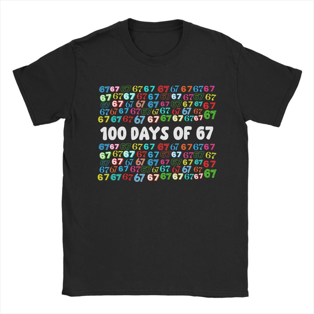 Italian Brainrot 67 Trippi 100 Days of School Men T Shirts  Fun Tees Short Sleeve Round Collar TShirts 100 Cotton 5XL Clothes