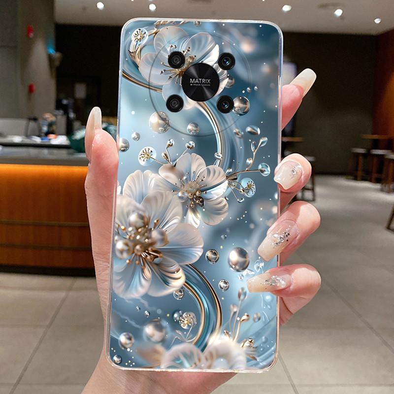 For Honor X9 Case HonorX9 4G 5G Elegant Luxury Butterfly Flower Printing Soft Silicone Clear TPU Protective Cover Phone Cases