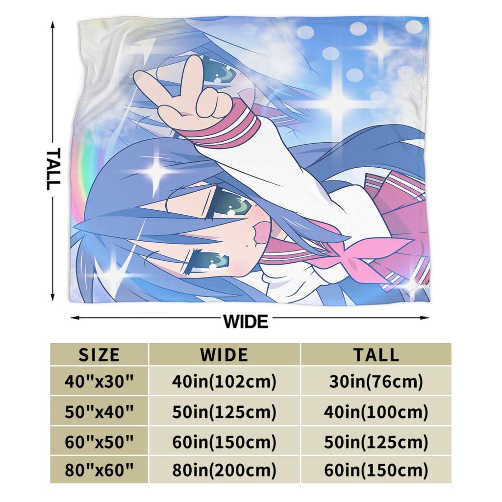 Comfortable Throw Blanket Travel Car Konata izumi L-Lucky S-Star Blankets  Flannel Bedspread  Couch Chair Pattern Sofa Bed Cover