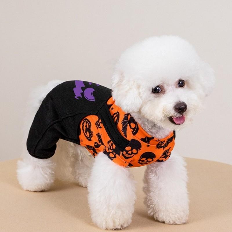2026 Winter Dog Clothes Halloween Dog Costume Funny Pumpkin Pet Jumpsuit Cat Puppy Sweatshirt Chihuahua Bichon Four Legged Coat