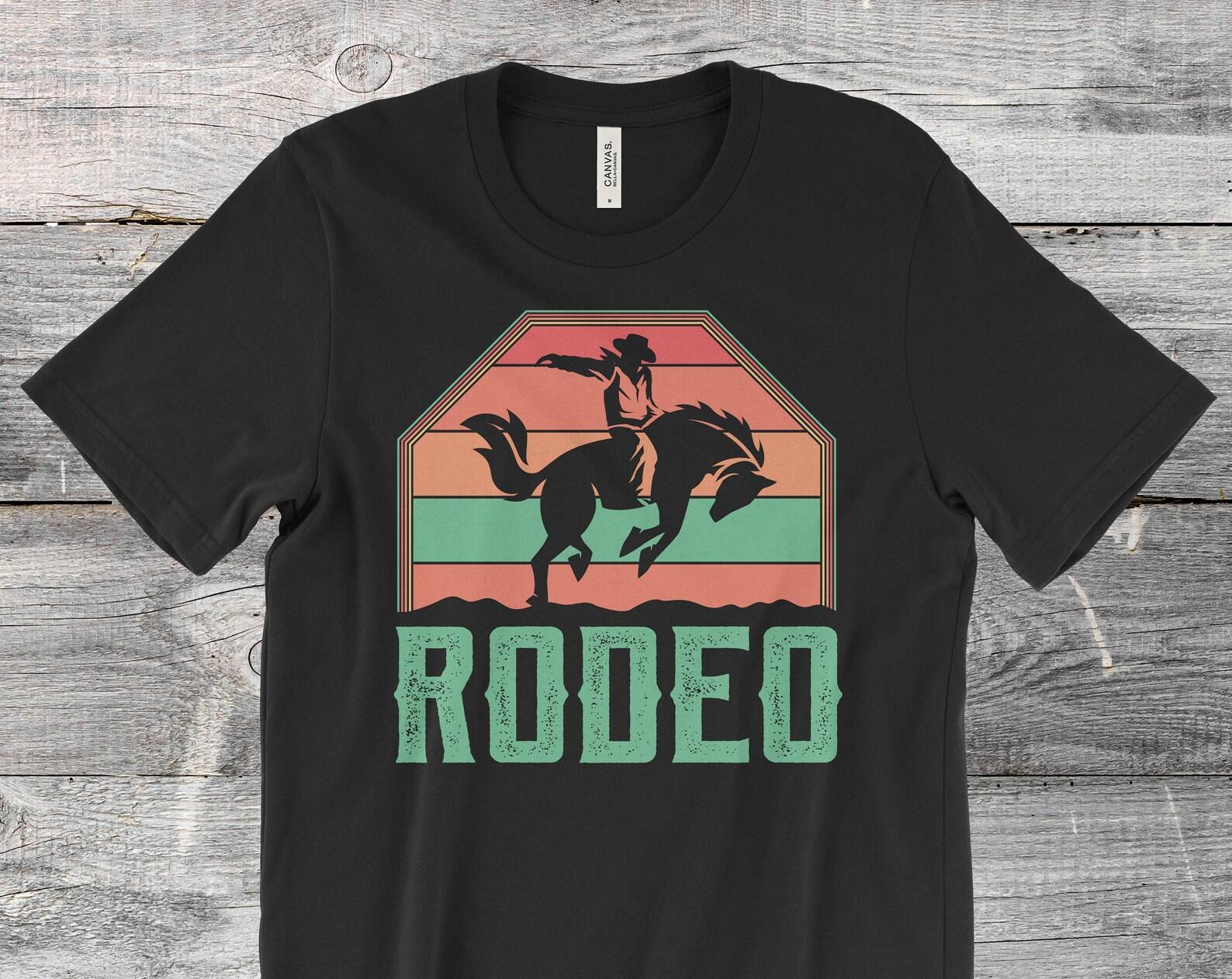 Western Horse Riding Rodeo Country Cowboy Vintage Retro Gifts T-Shirt, Horse Rider Birthday Present, Cowboys Cowgirls Costume, Rodeo Clowns, 150
