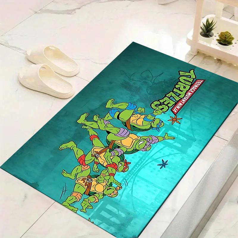 1Pc Turtles Urban Adventure Rug, Office Carpet Indoor Outdoor Doormat, Non-Slip, Comfortable, Living, Christmas Halloween, Xmas Gift S1861