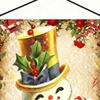 Christmas Banners 4 Pieces Porch Sign Santa Snowman Elk Wall Banner for Home living Room Patio Window Outdoor Balcony Parties