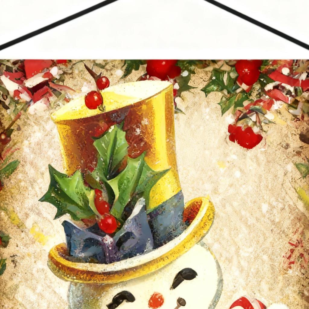 Christmas Banners 4 Pieces Porch Sign Santa Snowman Elk Wall Banner for Home living Room Patio Window Outdoor Balcony Parties
