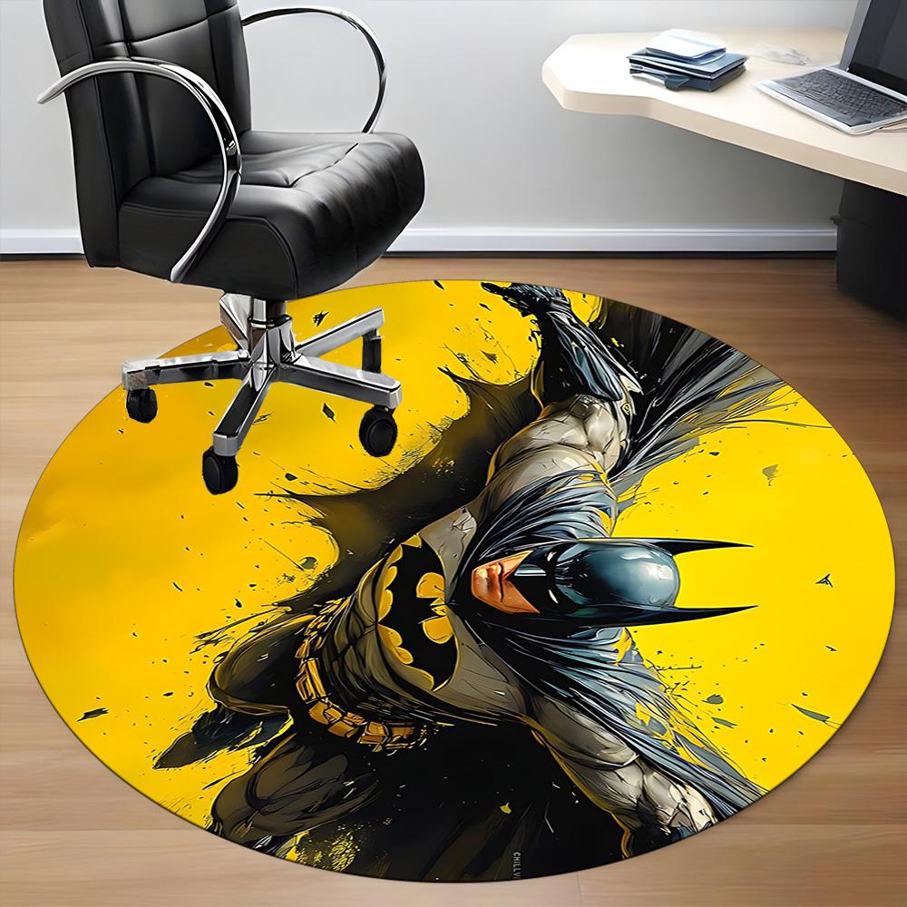 1pc Batman Mask Office Round Area Rug, Under Office Chairs Bedroom Living Room Home Decor, Room Deco, Available In Various Sizes