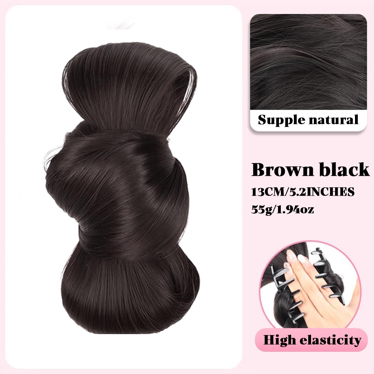 Synthetic ball head wig female temperament lazy grab clip head flat head exclusive disc hair big ponytail hair accessories