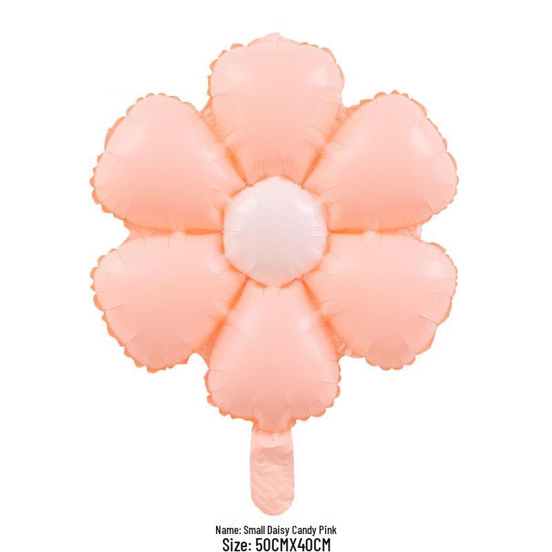 Kleine Gänseblümchen- und Sonnenblumen-Lächeln-Luftballons – Handgehaltene Geburtstagsfoto-Requisiten