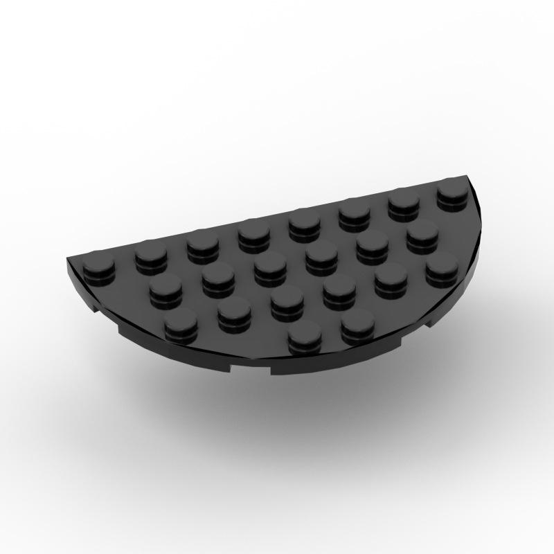 40pcs MOC Parts 22888 Plate Round Half Corner 4 x 8 Compatible Bricks DIY Assmble Building Blocks Particle Kid Brain Toy Gift