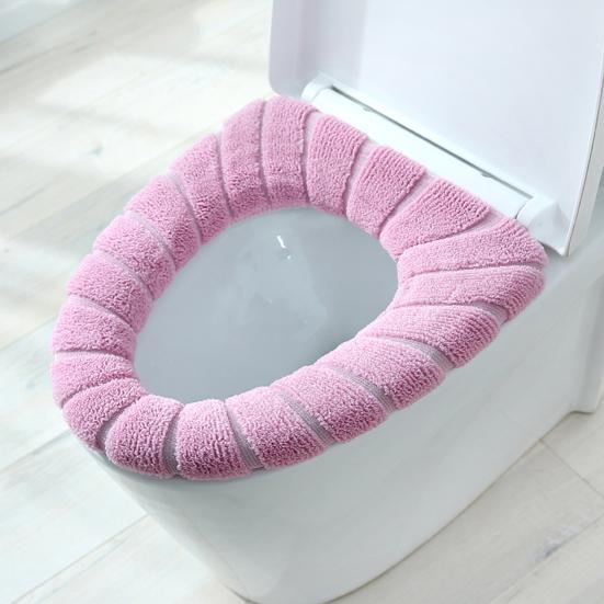 Seat Cushion Soft Texture Keep Warm Fabric Easy Installation Toilet Lid Cover Bathroom Supplies