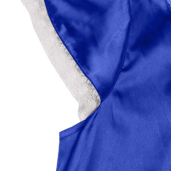 Women Nightgown Lace Trim V Neck Short Sleeves Solid Color Satin Dress Sleep Gown Pajamas Sexy Loose Long Nightdress Sleepwear