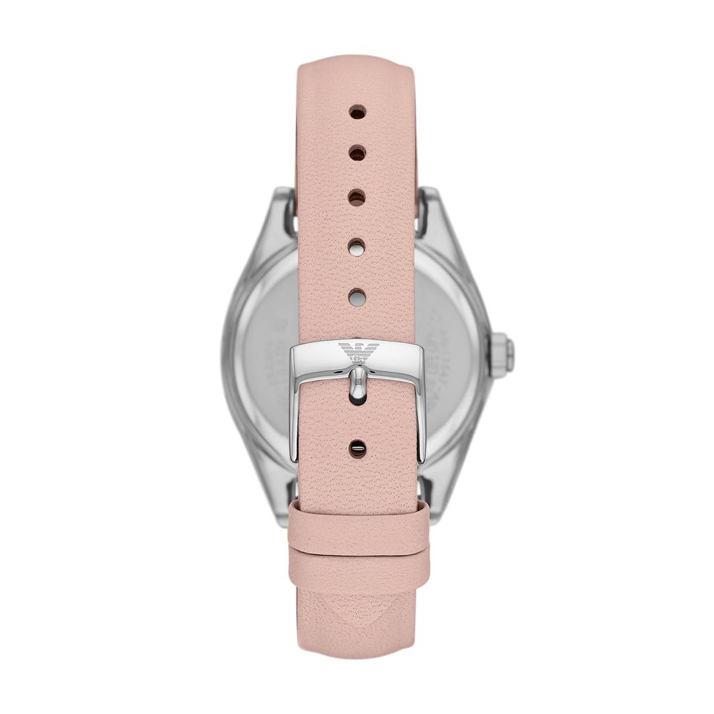 Emporio Armani Three-Hand Date Pink Leather Watch
