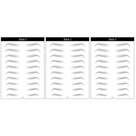 3Pcs 6D Lasting Natural Bionic Eyebrow Tattoo Eye Makeup Water Transfer Sticker