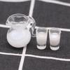 Dollhouse Miniature Glass Container for Milk and Orange Juice - Blythe Doll Play Scene Props