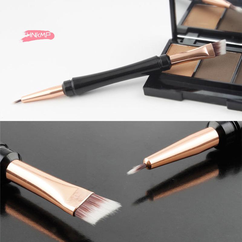 1Pc Mini Dual Ended Makeup Brush for Eyebrow Eyeshadow Eyeliner with Dust-proof Cover - Contouring Cosmetic Tool