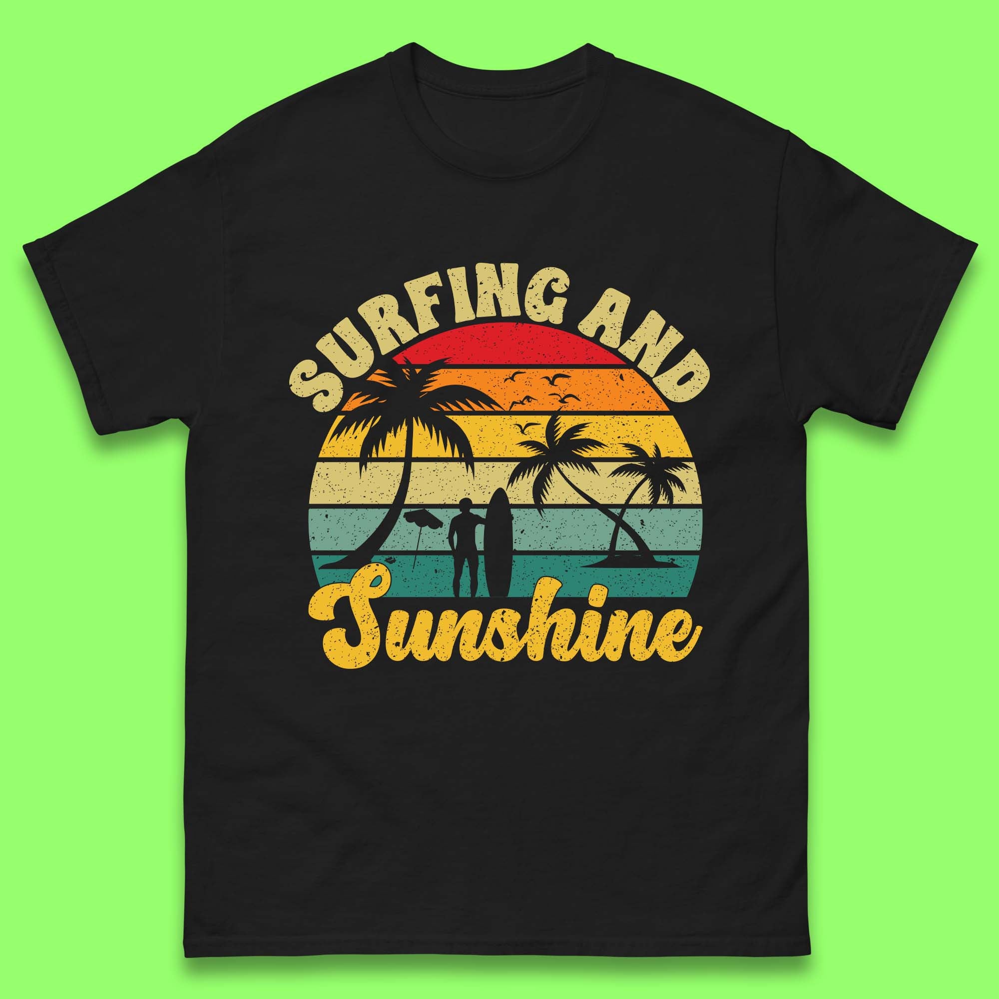 Surfing And Sunshine Mens T-Shirt Womens Tops Tees S