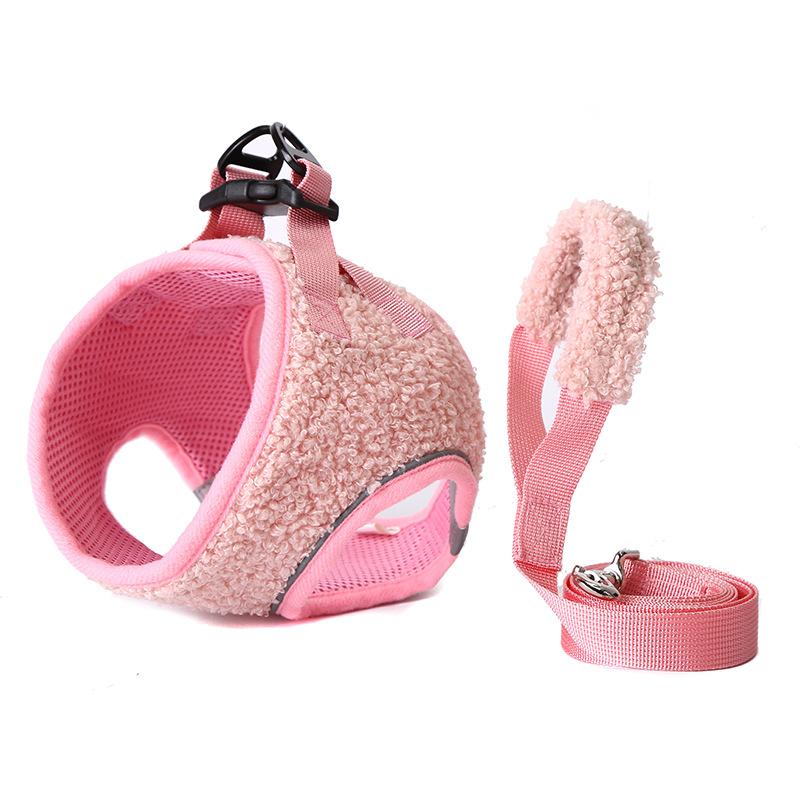 

Small dog leash vest style, chest strap walking leash, dog chain, teddy bear, cat pink leash xs(recommended 2.5-4.5kg )